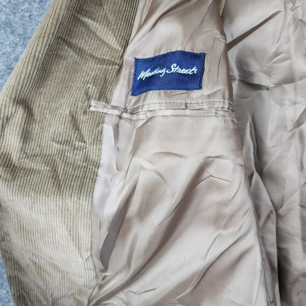 Meeting Street Corduroy Blazer Mens 42L‎ Tan 100% Cotton 2-Button Sport Coat